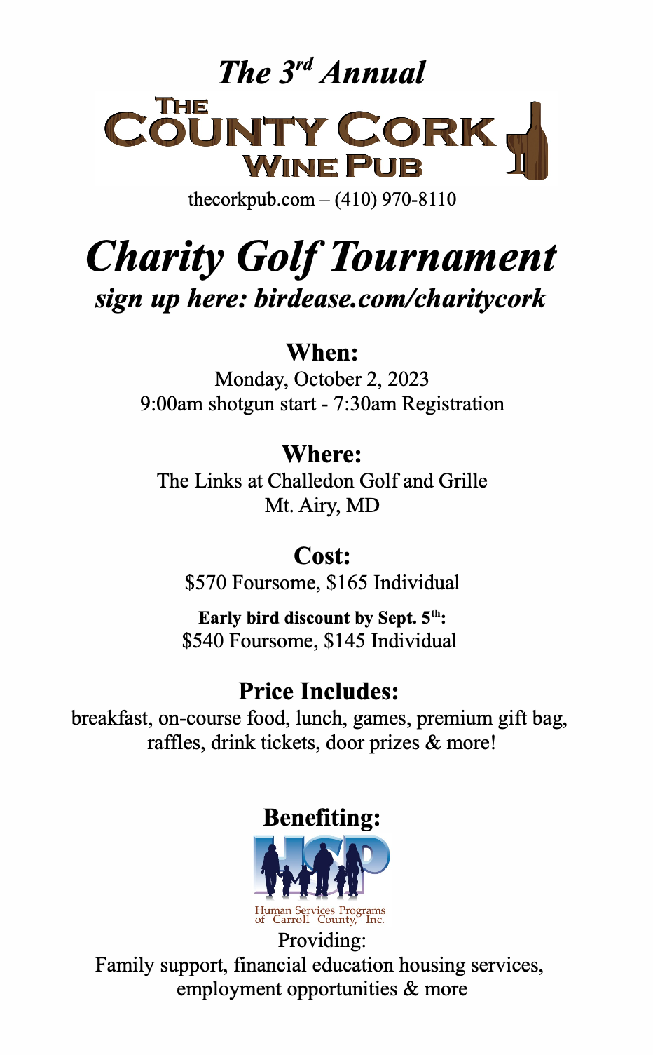 Charity Golf Tournament Flyer